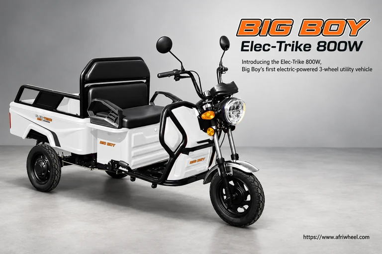 Big Boy Elec-Trike 800W in white, front three-quarter studio view