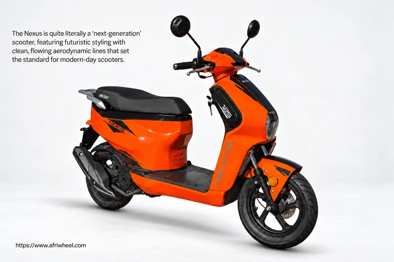 Big Boy NEXUS 125 in orange and black scooter, complete front three-quarter hero view