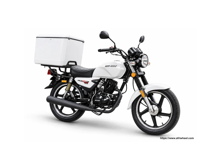Big Boy Velocity 175 Cargo Commercial in white and black with white delivery box, front three-quarter hero view