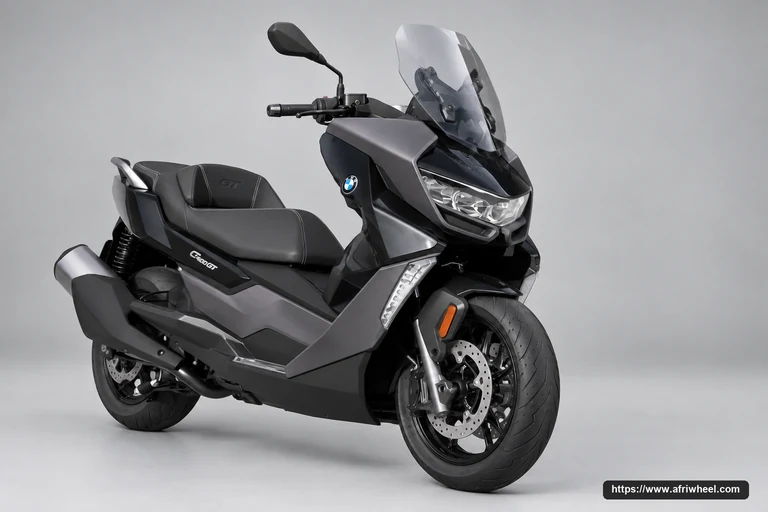 BMW Motorrad C 400 GT Alpine White hero front three quarter production view
