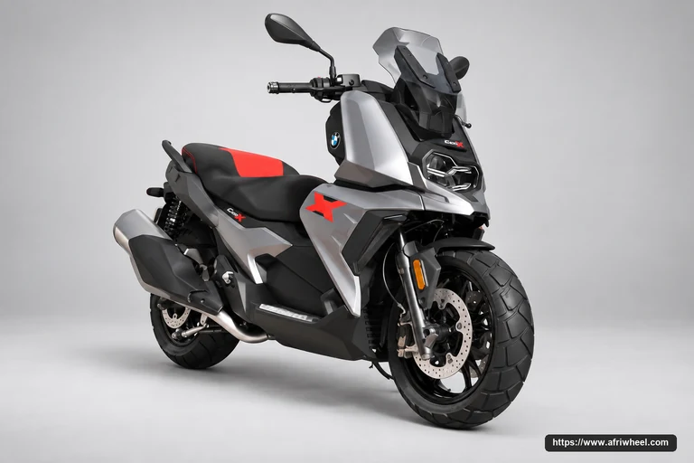 BMW Motorrad C 400 X Blackstorm metallic hero front three quarter production view