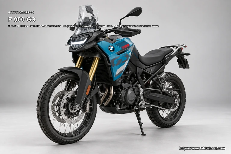 BMW Motorrad F 900 GS Light White Racing Blue Racing Red hero front three quarter production view
