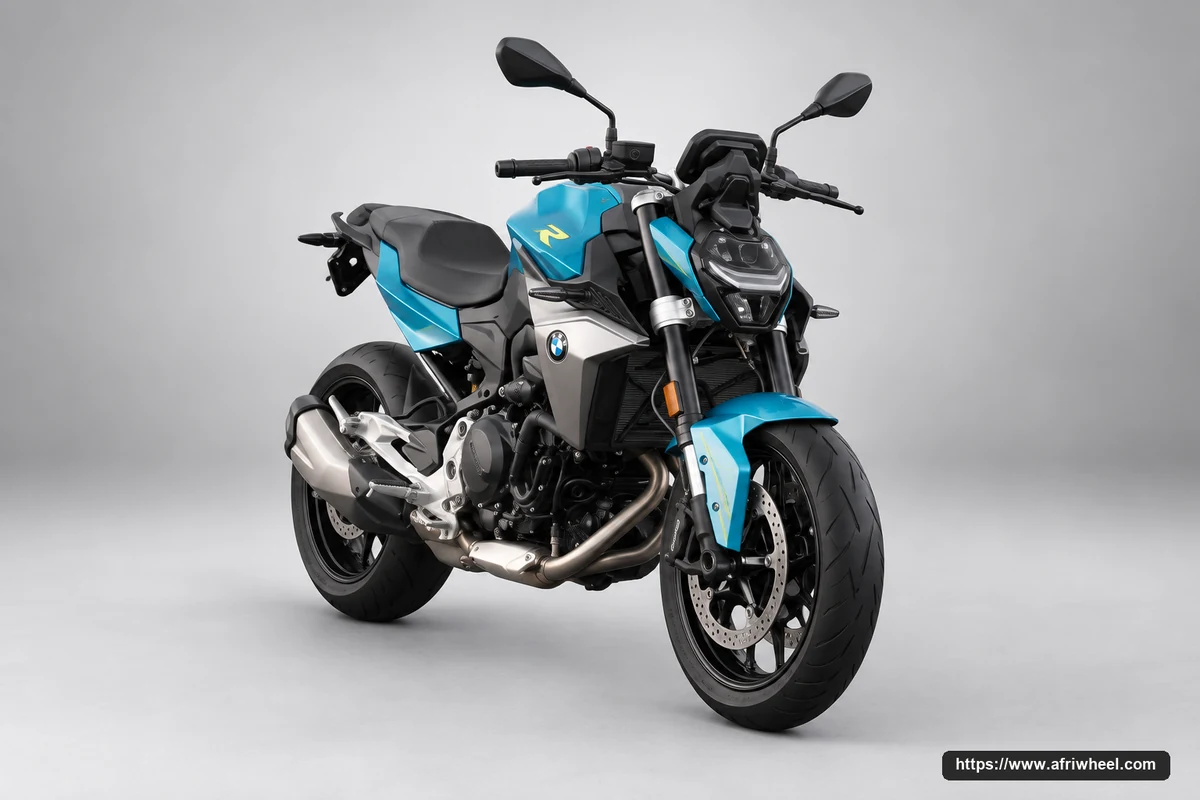 BMW Motorrad F 900 R Light White / Racing Blue hero front three quarter production view
