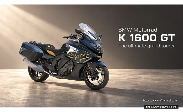 BMW Motorrad K 1600 GT Blackstorm metallic hero front three quarter production view
