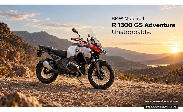 BMW Motorrad R 1300 GS Adventure Light White / Racing Blue / Red hero front three quarter production view