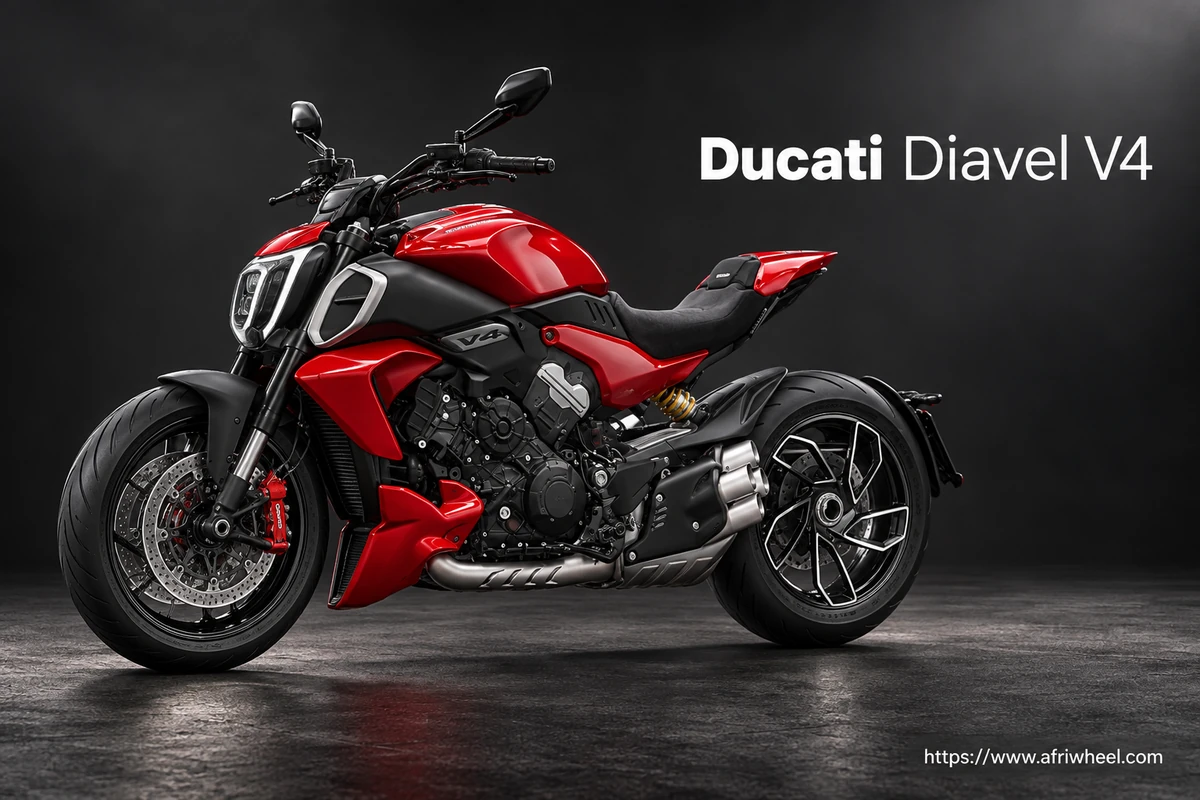 Ducati Diavel V4 official South African reference hero three quarter