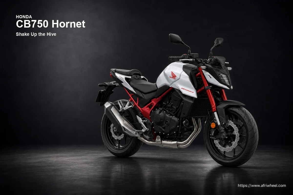 Honda CB750 Hornet in Pearl Glare White front-right three-quarter studio hero