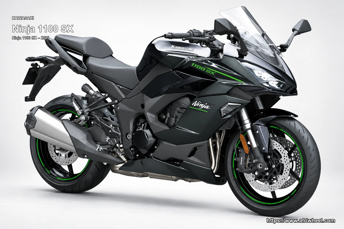 Kawasaki Ninja 1100 SX hero front three quarter production view