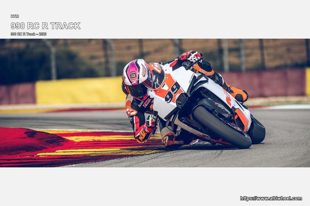 KTM 990 RC R Track Orange / Black hero front three quarter production view