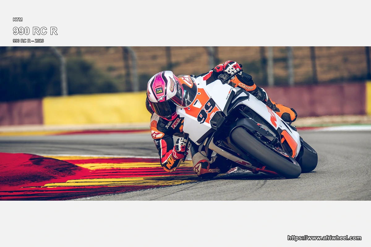 KTM 990 RC R Orange / Black hero front three quarter production view