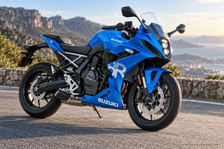 GSX-8R Metallic Triton Blue front three-quarter hero