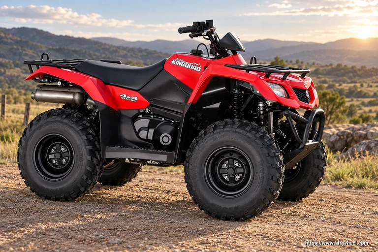 KingQuad 400 Red front three-quarter hero view