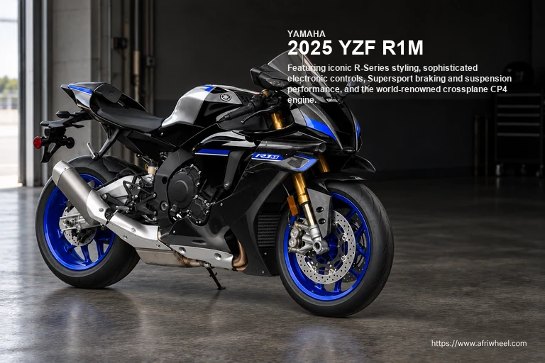2025 YZF R1M in Carbon Fiber, front three-quarter carbon supersport hero